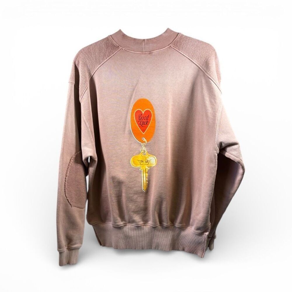 Boys Lie Good Luck Crewneck in Tan One Size